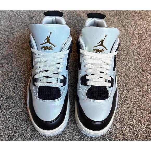 Nike Air Jordan 4 Retro Pure Platinum Metallic Gold Size 6.5 Youth (Size 8 Women - Picture 3 of 7